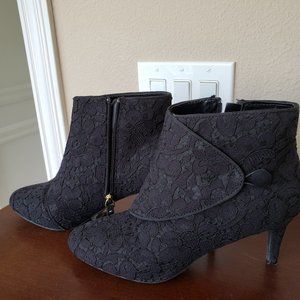 Black Lace booties size 8